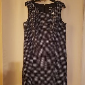 Navy and white Checkered Dress